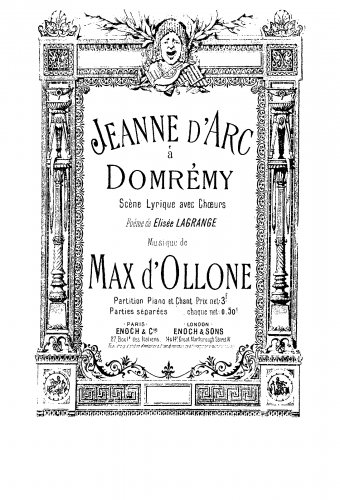 Ollone - Jeanne d'Arc à Domremy - Score