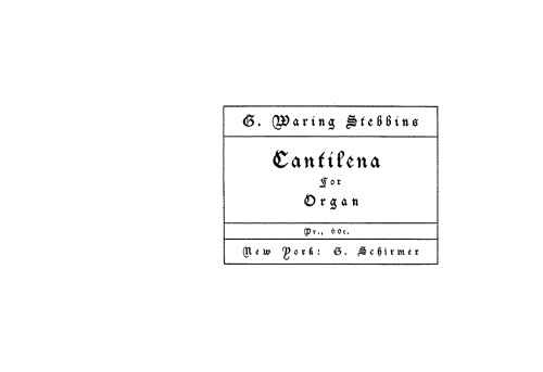 Stebbins - Cantilena - Score