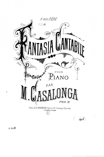 Casalonga - Fantasia cantabile - Score