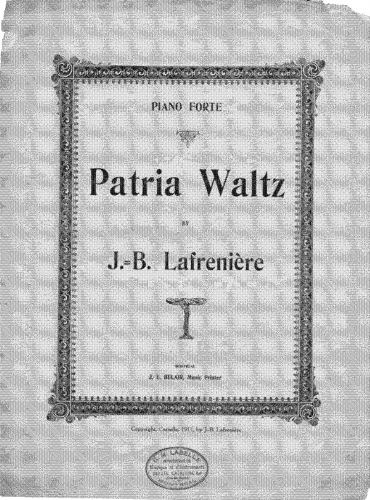 Lafrenière - Patria Valse - Score