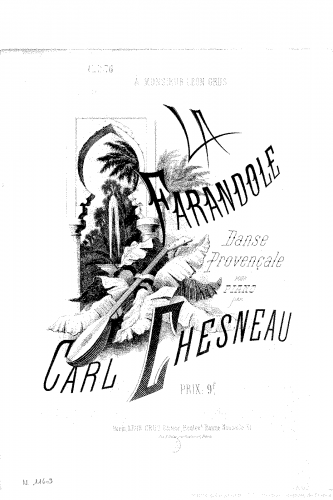 Chesneau - La farandole, Danse provençale pour piano - Score
