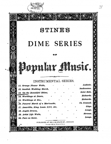 Kéler - Am schönen Rhein gedenk ich dein - Score