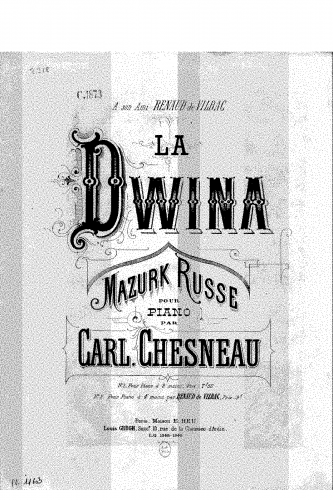 Chesneau - La Dwina, op.89 - Score
