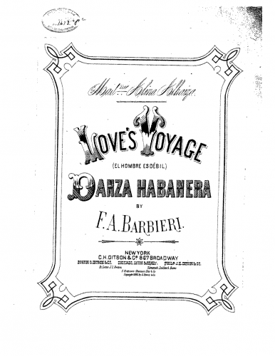 Barbieri - El hombre es débil - Habanera. For Voice and Piano (Pratt) - Score