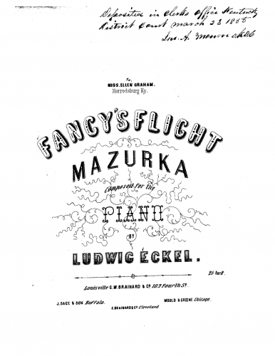 Eckel - Fancy's Flight Mazurka - Piano Score - Score