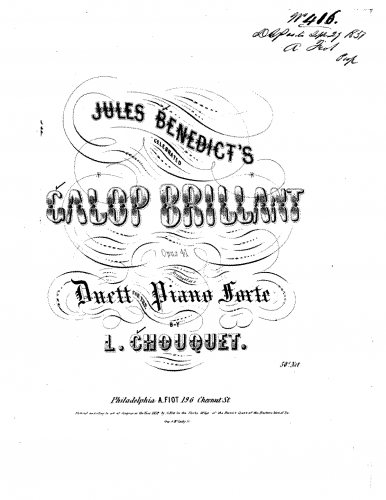 Benedict - Galop brillant - For Piano 4 hands (Chouquet) - Score