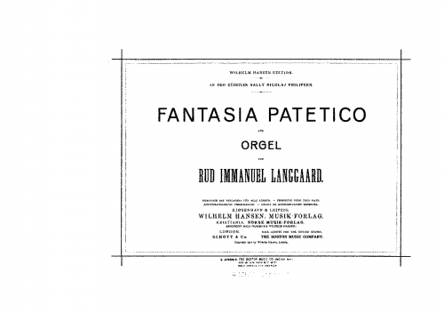 Langgaard - Fantasia patetico - Score