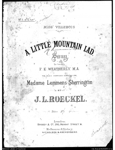 Röckel - A Little Mountain Lad - Complete Score (in E♭ major)