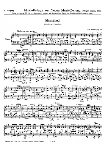 Wickede - Minnelied, Op. 136 - Score