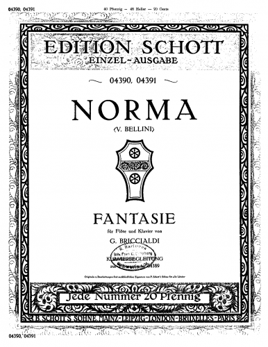 Briccialdi - Fantasia on 'Norma' - Scores and Parts