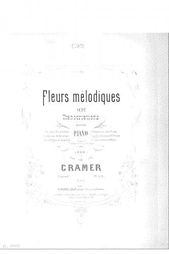 Cramer - Fleur mélodique sur 'La cruche cassée' - Score
