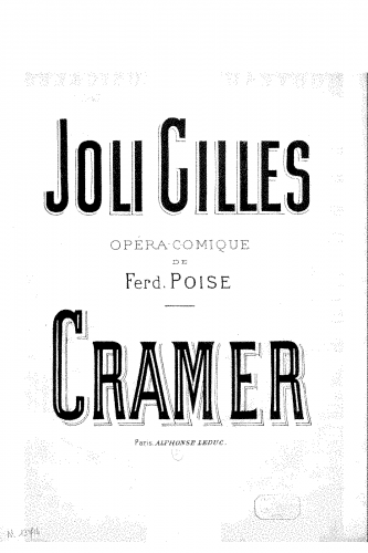 Cramer - Bouquet de mélodies sur 'Joli Gilles' - Score