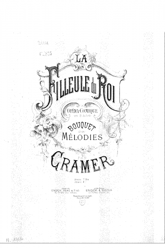 Cramer - Bouquet de mélodies sur 'La filleule du roi' - Score