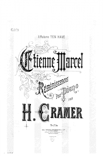 Cramer - Réminiscences sur 'Étienne Marcel' - Score