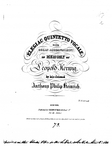 Heinrich - Elegiac Quintetto Vocale - Score