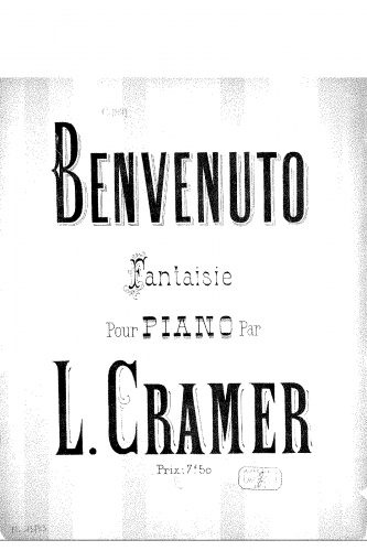 Cramer - Fantaisie de salon sur Benvenuto - Score