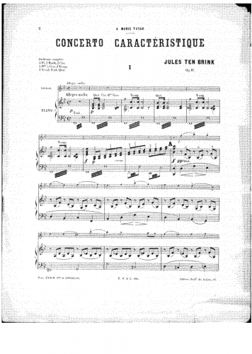 Brink - Violin Concerto - For Violin and Piano - Piano Score