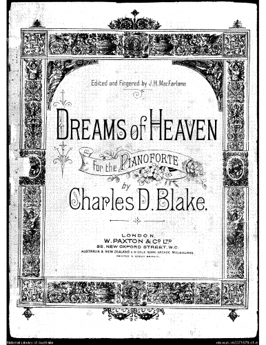 Blake - Dreams of Heaven - Piano Score - Score