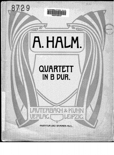 Halm - String Quartet in B-flat major - Score