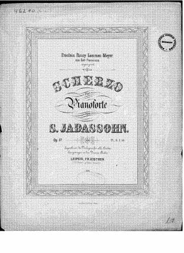 Jadassohn - Scherzo - Score