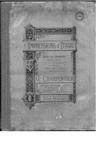 Charpentier - Impressions d'Italie - Score