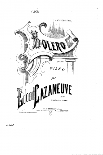 Cazaneuve - Boléro - Score