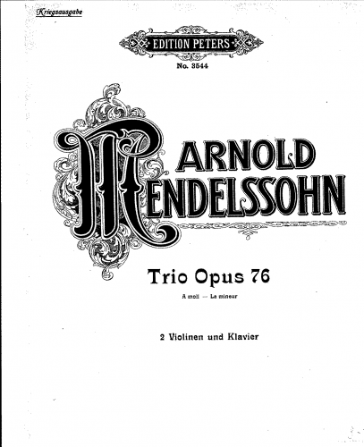 Mendelssohn - Trio, Op. 76 - Score