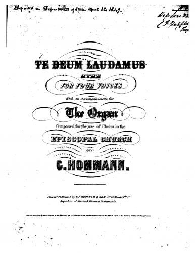 Hommann - Te Deum laudamus in C major - Score
