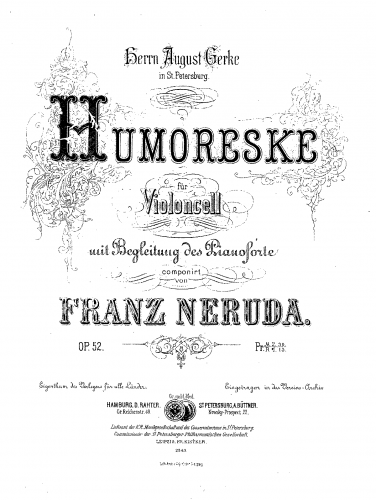 Neruda - Humoreske für Violoncell, Op. 52 - Score