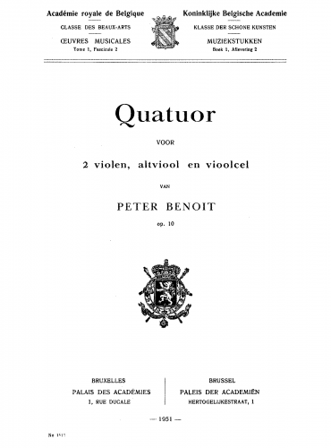 Benoît - String Quartet - Score