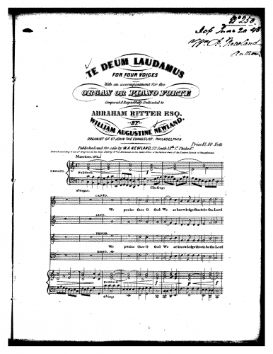 Newland - Te Deum laudamus in C major - Score