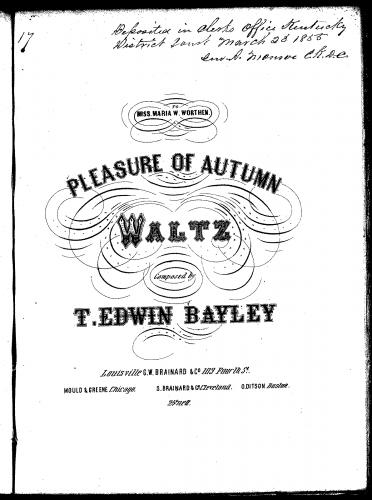 Bayley - Pleasure of Autumn Waltz - Score