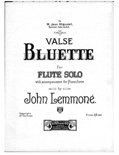 Lemmoné - Valse bluette - Score