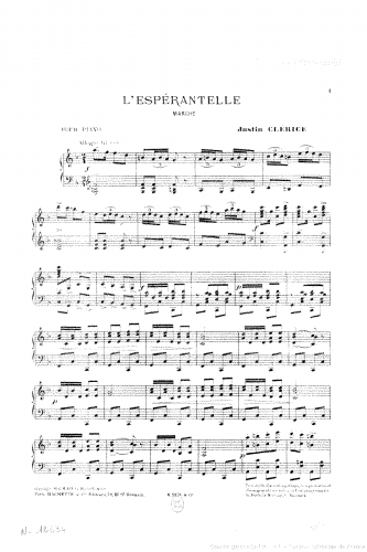 Clérice - L'Espérantelle - Score