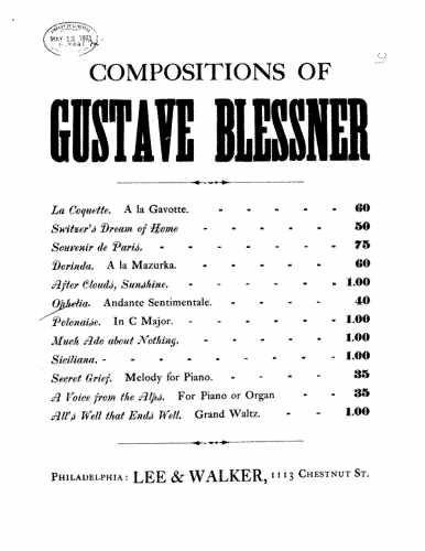 Blessner - Ophelia - Score