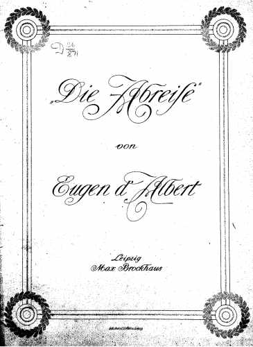 Albert - Die Abreise - Vocal Score - Score
