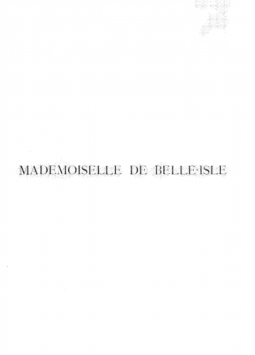 Samaras - Mademoiselle de Belle-Isle - Vocal Score - Score