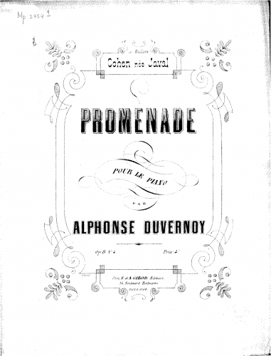 Duvernoy - Promenade - Score