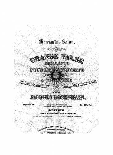 Rosenhain - Grande Valse brillante - Score