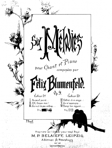 Blumenfeld - Six Mélodies - Nos.1-3