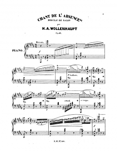 Wollenhaupt - Chant de l'absence - Score