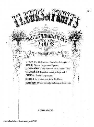 Leschetizky - Die erste Falte - Overture For Piano 4 hands - Score