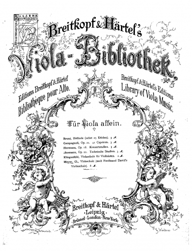 David - Violinschule - For Viola solo (Meyer) - Viola score