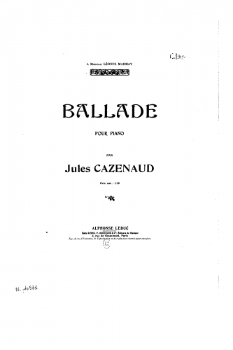Cazenaud - Ballade - Score