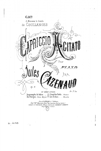Cazenaud - Capriccio agitato, Op. 9 - Score