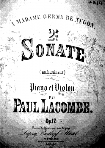Lacombe - Violin Sonata No. 2 - Score