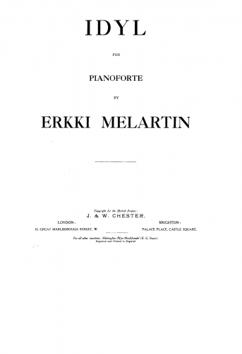 Melartin - Idyl - Score