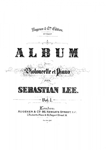 David - Bunte Reihe - No. 1. Scherzo For Cello and Piano (Lee) - Piano Score and Cello Part