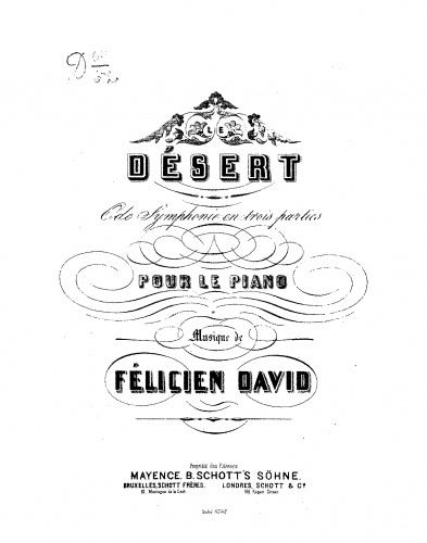 David - Le désert - Complete Work For Piano 4 hands - Score