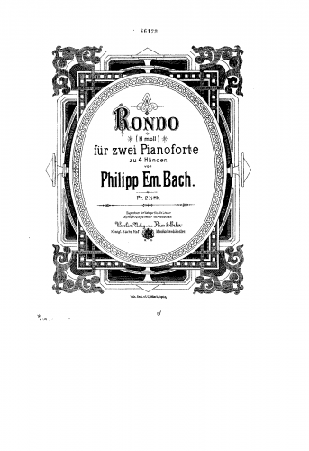 Bach - Sonata in B minor - Rondo For 2 Pianos (Doebber) - Score